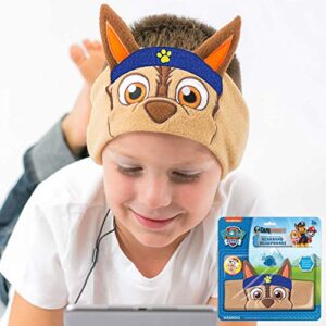 paw patrol kids headphones by cozyphones - over the ear headband headphones - volume limited with thin speakers & soft headband – chase