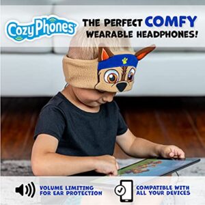 Paw Patrol Kids Headphones by CozyPhones - Over The Ear Headband Headphones - Volume Limited with Thin Speakers & Soft Headband – Chase