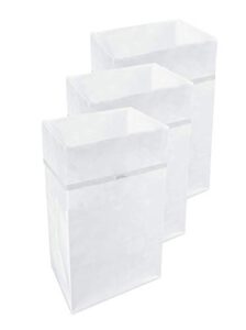 clean cubes 30 gallon trash cans & recycle bins for sanitary garbage disposal. disposable containers for parties, events, recycling, and more. 3 pack (white)