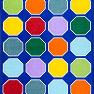 nuLOOM Kecia Octagons Printed Kids Area Rug, 5 ft x 7 ft 5 in, Blue