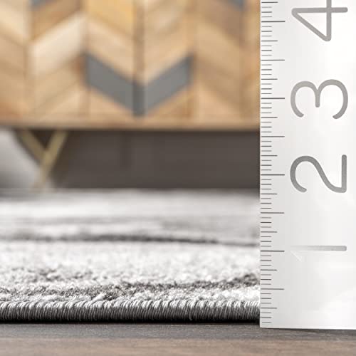 nuLOOM Remona Modern Abstract Area Rug, 4' x 6', Grey