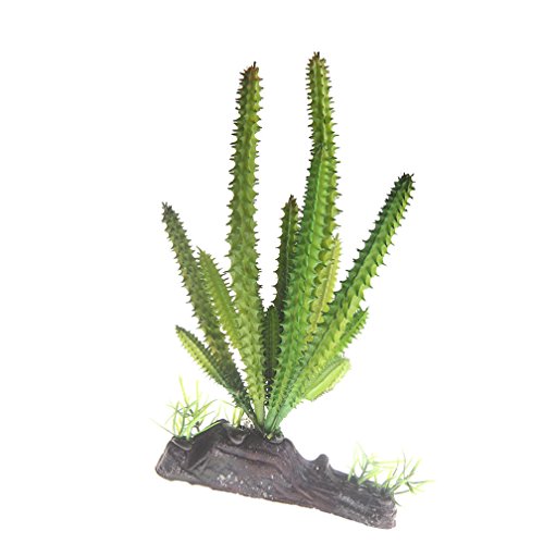 emours Cactus Plastic Plant Aquarium Ornament Fish Tank Desert Reptile Decoration