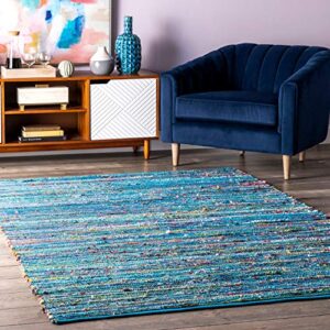 nuloom sabina stripes area rug, 7' 6" x 9' 6", blue