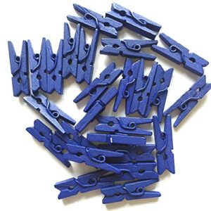 topxome 100pcs mini colored spring wood clips clothes photo paper peg pin clothespin craft clips party decoration(blue)