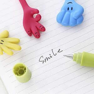 Funny live Bendable Ballpoint Pen Bending Hand Gesture Ballpoint Pen Free to Bend Cute Cartoon Silicone Gesture Ballpoint Pen,0.7mm Black Ink,6 Pcs/Set