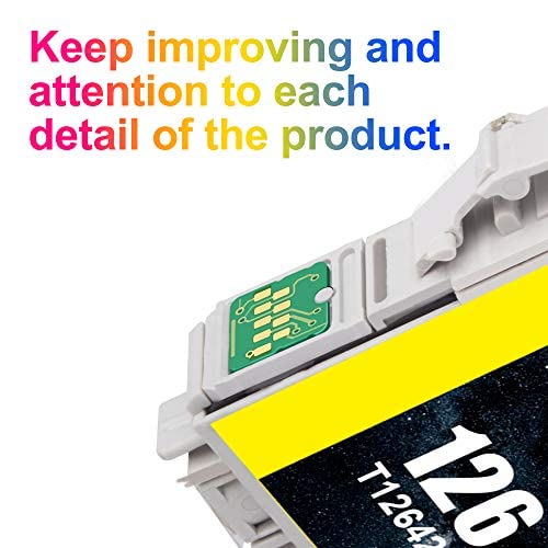 Uniwork Remanufactured Ink Cartridge Replacement for Epson 126 T126 use for Workforce 545 845 645 635 520 435 WF-3540 WF-3520 WF-3530 WF-7010 WF-7510 WF-7520 Stylus NX430 Printer Tray, 10 Pack