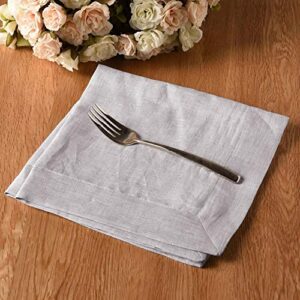 Merryfeel Pre-Washed Linen Napkins - Grey 20"x20" - Set of 4