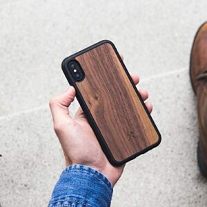 WOODCESSORIES - Real Walnut Case Compatible with iPhone X/Xs, EcoBump