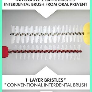 Oral Prevent 24 Pieces interdental Brushes - Tooth Cleaning for The interdental Spaces - Proxy Brushes - Tartar/Caries Prevention (0.45 mm, White)