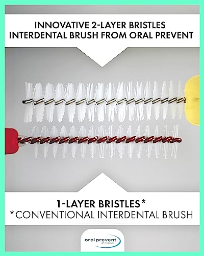 Oral Prevent 24 Pieces interdental Brushes - Tooth Cleaning for The interdental Spaces - Proxy Brushes - Tartar/Caries Prevention (0.45 mm, White)