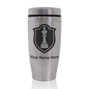 skunkwerkz commuter travel mug, chess king, personalized engraving included
