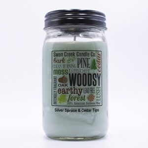 swan creek silver spruce & cedar tips 24 oz kitchen pantry jar candle