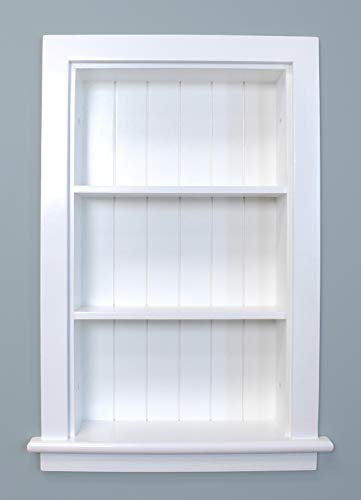 Fox Hollow Furnishings 14x24 Aiden Wall Niche (White w/Beadboard Back)