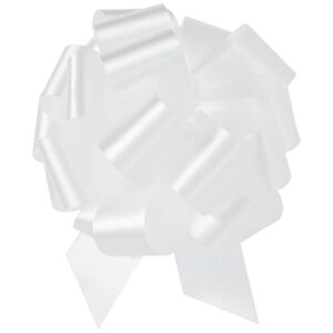 berwick the perfect bow pull ribbon, 5.5" finished size with 20 loops, white, 50 piece