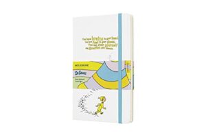 moleskine limited edition dr. seuss notebook, hard cover, large (5" x 8.25") ruled/lined, white, 240 pages