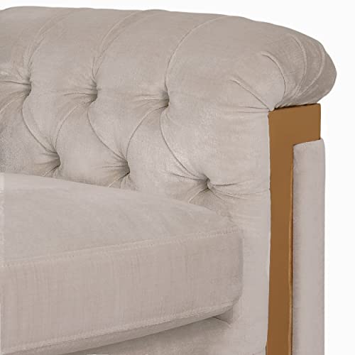 Safavieh Kent Collection Lethbridge White Tufted Velvet Sofa