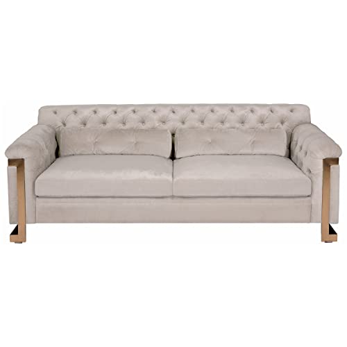 Safavieh Kent Collection Lethbridge White Tufted Velvet Sofa