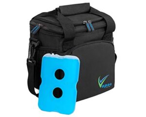 vapos roomy insulated lunch bag for men and women with space for more meals and snacks. easy to clean. keeps food fresh for 8h. functional lunch box for adults with more pockets for daily essentials.