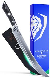 dalstrong butcher knife - 10 inch - gladiator series elite - cimitar breaking knife - forged high-carbon german steel - razor sharp meat kitchen knife - sheath included - nsf certified