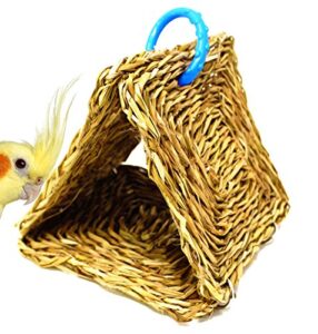 1465 seagrass tent hut bird toy parrot cage toys african grey amazon conure. quality product hand made in the usa.