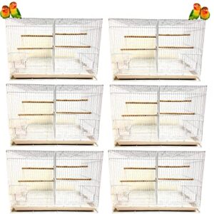 case of 6 aviary canary budgie breeding finch parakeet flight bird cage with center divider 24" x 16" x 16"h (white, with center divider)