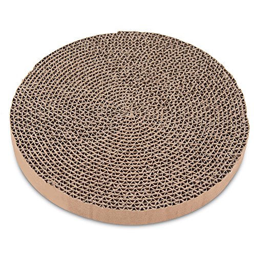 Best Pet Supplies Scratch and Spin Cat Scratcher Replacement Pads for Active Play, Natural Recycled Corrugated Cardboard, Supports Pet Behaviors, Relieves Stress - 5 Count