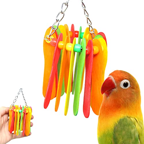 Bonka Bird Toys 1401 Spoon Circle Colorful Chew Parrotlet Beak Cockatiel Budgie Finch Parakeet Lovebird Quaker