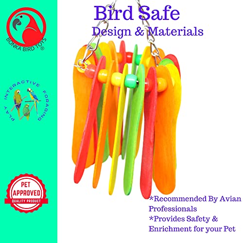 Bonka Bird Toys 1401 Spoon Circle Colorful Chew Parrotlet Beak Cockatiel Budgie Finch Parakeet Lovebird Quaker