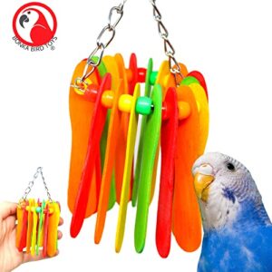 Bonka Bird Toys 1401 Spoon Circle Colorful Chew Parrotlet Beak Cockatiel Budgie Finch Parakeet Lovebird Quaker