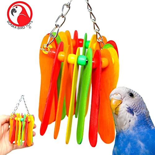 Bonka Bird Toys 1401 Spoon Circle Colorful Chew Parrotlet Beak Cockatiel Budgie Finch Parakeet Lovebird Quaker