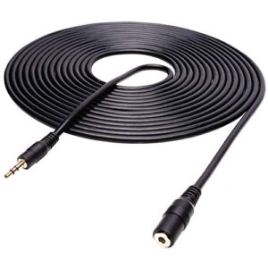 movo mc20 3.5mm audio cable - 3.5mm trs female to male 20ft extension cord for microphones, headphones, and more