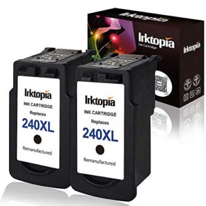 inktopia remanufactured ink cartridge replacement for canon pg-240xl 240xl pg240xl pg-240 240 xl (2 black) for pixma mg3620 mg3520 mx532 mx472 mx452 mg2120 mx392 mx432 mx512 mg3600 printer