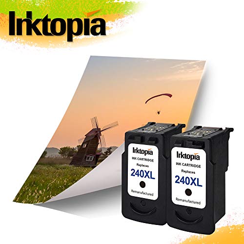 Inktopia Remanufactured Ink Cartridge Replacement for Canon PG-240XL 240XL PG240XL PG-240 240 XL (2 Black) for PIXMA MG3620 MG3520 MX532 MX472 MX452 MG2120 MX392 MX432 MX512 MG3600 Printer