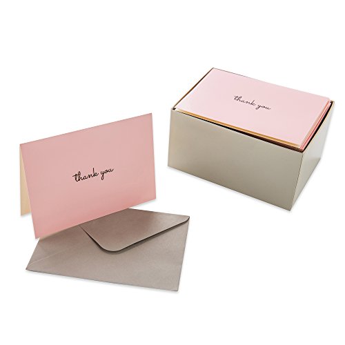 Sweetzer & Orange – Pink Thank You Cards Bulk Box Set of 48 Blank Cards with Envelopes – 4x5.5” - Baby Shower Note Cards, Wedding Thank You Cards or Bridal Shower Thankyou Card