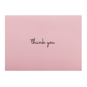 Sweetzer & Orange – Pink Thank You Cards Bulk Box Set of 48 Blank Cards with Envelopes – 4x5.5” - Baby Shower Note Cards, Wedding Thank You Cards or Bridal Shower Thankyou Card