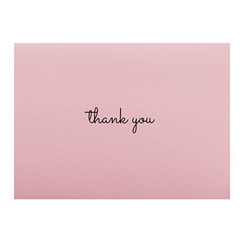 Sweetzer & Orange – Pink Thank You Cards Bulk Box Set of 48 Blank Cards with Envelopes – 4x5.5” - Baby Shower Note Cards, Wedding Thank You Cards or Bridal Shower Thankyou Card