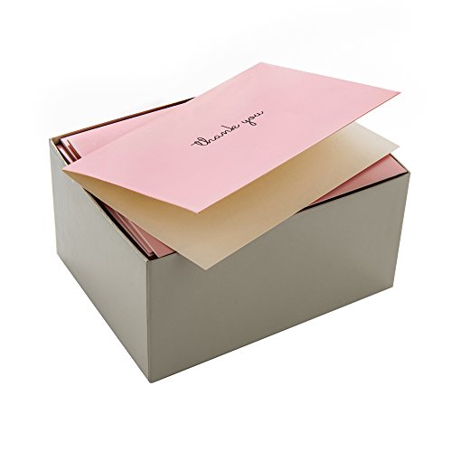 Sweetzer & Orange – Pink Thank You Cards Bulk Box Set of 48 Blank Cards with Envelopes – 4x5.5” - Baby Shower Note Cards, Wedding Thank You Cards or Bridal Shower Thankyou Card