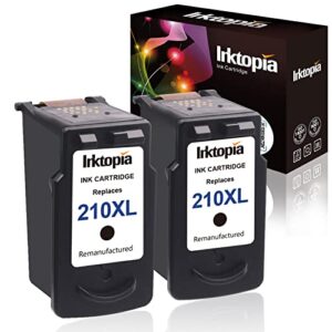 2 pack remanufactured ink cartridge replacement for canon pg 210xl (2 black) comptaible with canon mp495 mp250 mx320 mx410 ip2702 mp280 mx340 mx330 mp240 ip2700 mx420 mp270 mx360 mp490 mp480 mx350 ect