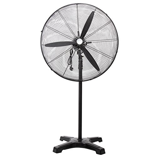 Yonntech 31 inch Standing Pedestal Fans High Velocity Floor Fan Industrial Familiy Fan 3 Speed Settings Adjustable Tilt Metal Stand with 55"-71" Adjust Height