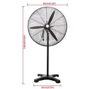 Yonntech 31 inch Standing Pedestal Fans High Velocity Floor Fan Industrial Familiy Fan 3 Speed Settings Adjustable Tilt Metal Stand with 55"-71" Adjust Height