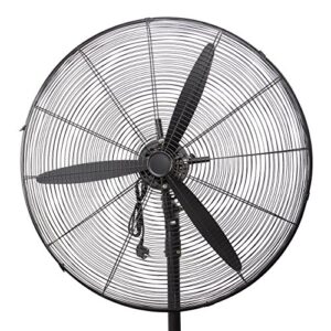 Yonntech 31 inch Standing Pedestal Fans High Velocity Floor Fan Industrial Familiy Fan 3 Speed Settings Adjustable Tilt Metal Stand with 55"-71" Adjust Height