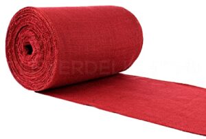 cleverdelights 12" premium red burlap roll - 50 yards - no-fray finished edges - natural jute burlap fabric