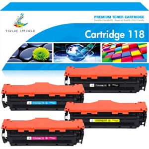 true image compatible 118 toner cartridge replacement for canon 118 work for canon imageclass mf8580cdw mf726cdw mf8380cdw mf8350cdn lbp7660cdn printer ink (black cyan yellow magenta, 4-pack)