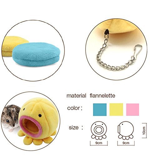 Pet Hamster Warm Bed House Cusion Fleece Hut Hanging Cage Cute Toy Nest for Mini Small Animal Mice,Rat,Sugar Glider,Chinchilla,Dwraf Hamster,Gerbil