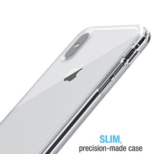 FlexGear Case for iPhone X XS with 2X Tempered Glass Screen Protectors [Full Protection] - Crystal Clear