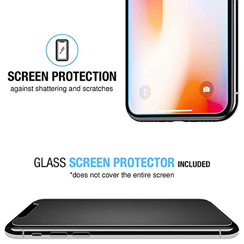 FlexGear Case for iPhone X XS with 2X Tempered Glass Screen Protectors [Full Protection] - Crystal Clear