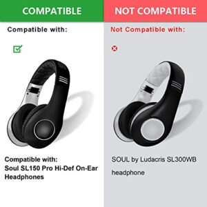 SL150 Ear Pads - defean Replacement Ear Cushion Foam Covers Compatible with Soul SL150 Pro SL150BW Hi-Def On-Ear Headphones