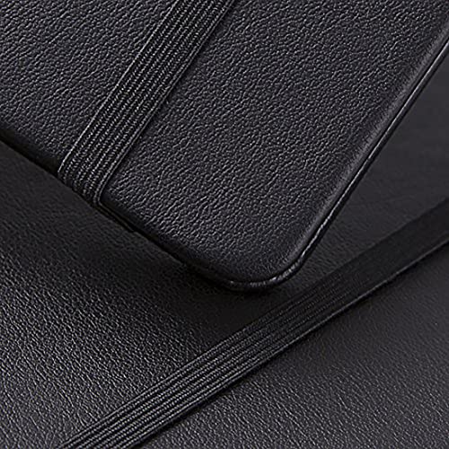 2 Pack Classic Ruled Notebooks/Journals - Premium Thick Paper Faux Leather Writing Notebook, Black, Hard Cover, Large, Lined (5.4 x 8.3)