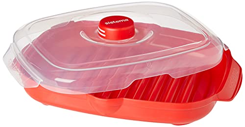 Sistema Microwave Easy Bacon, 28.7 x 21.9 x 7 cm, Red