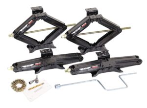 libra set of 4 5000lbs 20" rv trailer stabilizer leveling scissor jacks w/handle & power drill socket & mounting hardware 26036